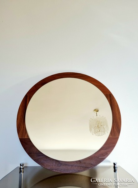 Mid-century wooden framed mirror