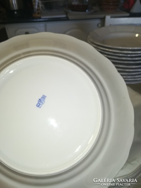 Stamped retro white plates from Zsolna