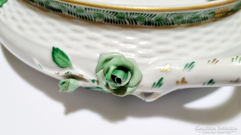 Original Herend porcelain bowl with green Appony pattern