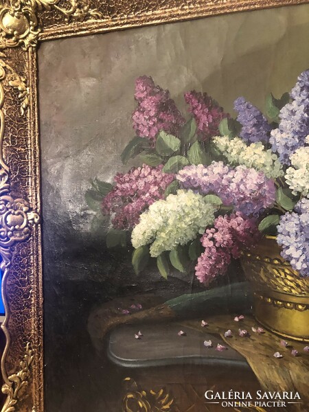 Dietrich Hoppe's painting - still life with lilac flowers