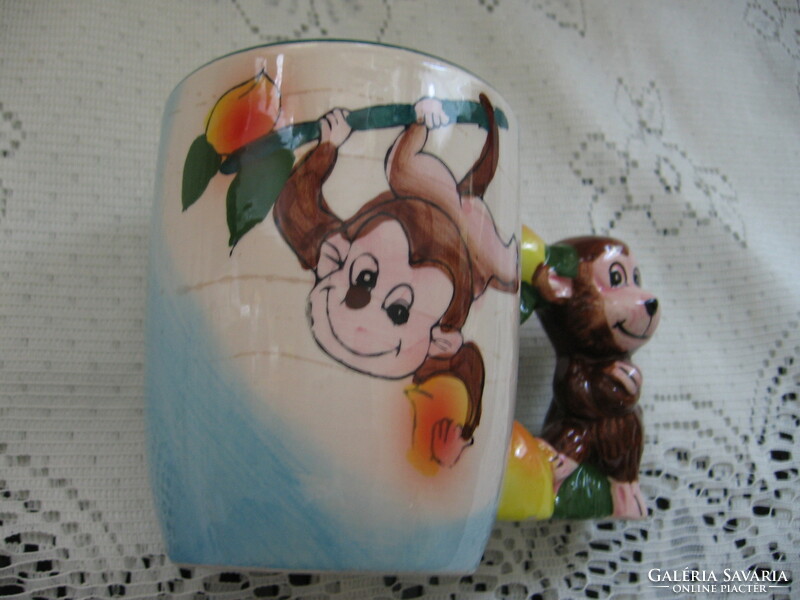 Monkey mug with monkey ears, unique handicraft