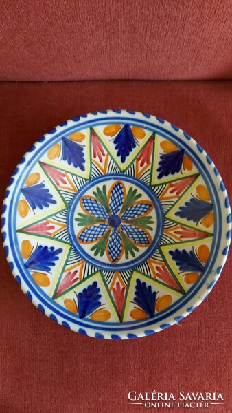 Folk ceramic wall plate marked hc