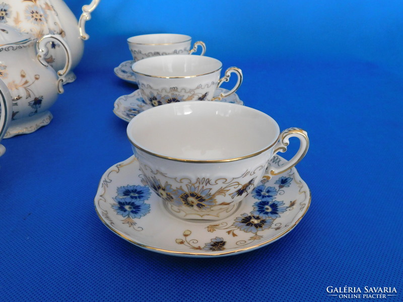 Zsolnay cornflower 6-piece tea set