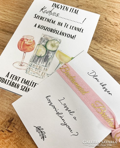 Bridesmaid invitation set with cocktail card