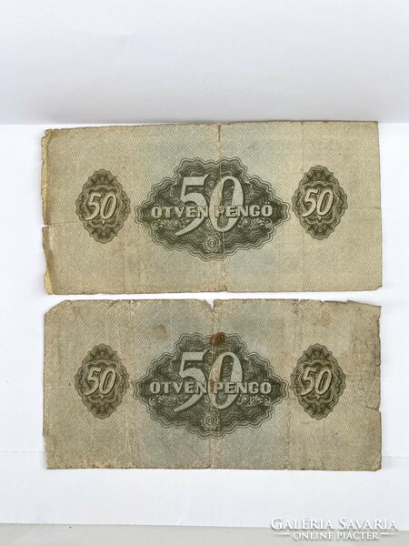 2 db Ötven pengő 50 pengő 1944 A Vöröshadsereg Parancsnoksága