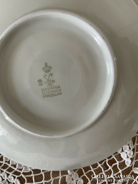 Csodás gyűjtői, art deco aranyozott Bavaria reggeliző teás csésze szett, trió