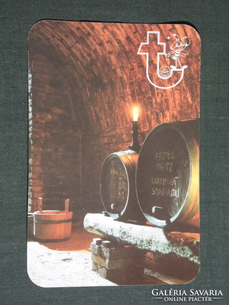 Card calendar, skilós and its region savings association, wine cellar, barrel, 1996, (6)