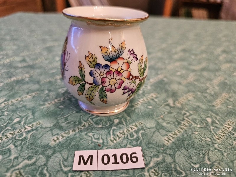 M106 Herendi Viktória mintás mini váza 125 éves jubileum 7 cm