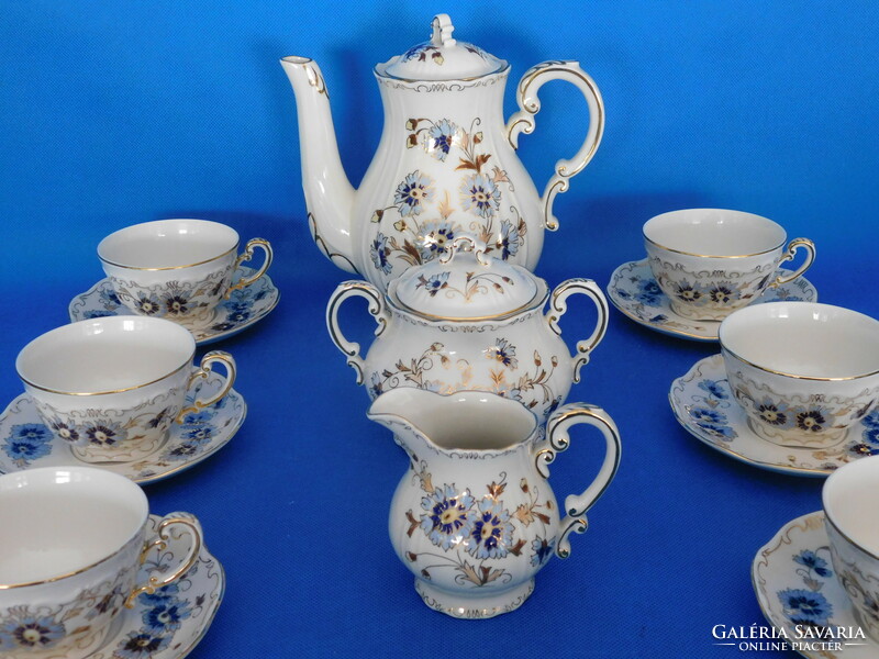 Zsolnay cornflower 6-piece tea set