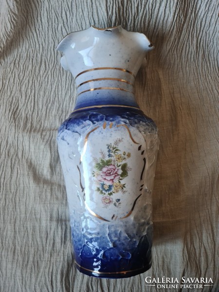 Painted and gilded porcelain large vase with decor, without markings