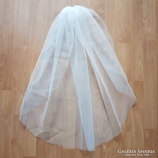 FTY33 - 1 rétegű, szegetlen, Hófehér menyasszonyi fátyol 80x100cm