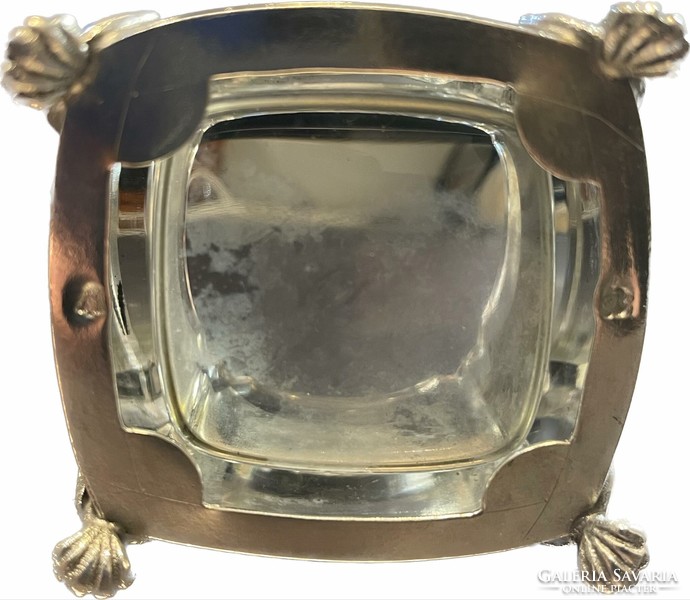 Dianás jelzésű üvegbetétes ezüst sótartó eladó (nettó 36 g)