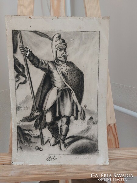 (K) Béla király grafika 1900-ból 42x28 cm