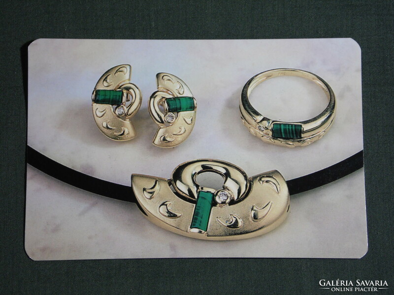 Card calendar, orex watch jewelry company, Budapest, necklace, earrings, ring set, 1998, (6)