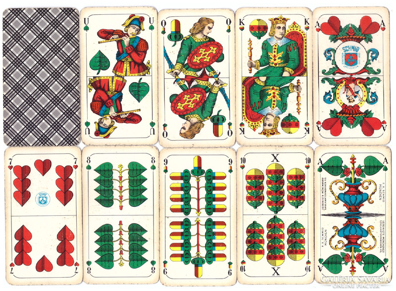 224. Schafkopf tarock német sorozatjelű kártya Bajor kártyakép 36 lap F.X. Schmid  München1970 körül