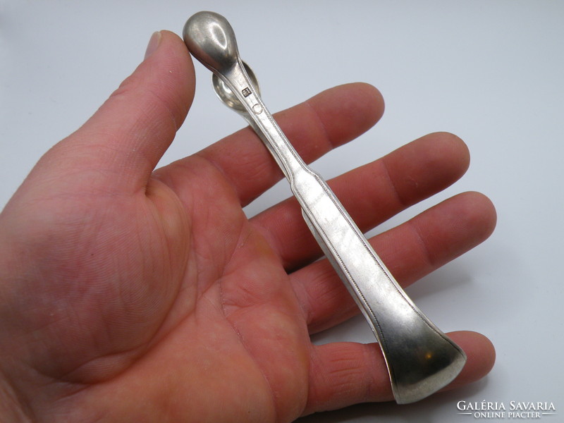 Uk0137 rare !Antique silver sugar tongs marked collectors Belgium 1831-1868