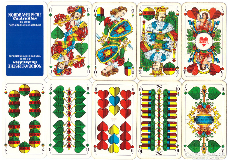 236. German serialized skat card Bavarian card image 32 sheets bielefelder spielkarten around 1970