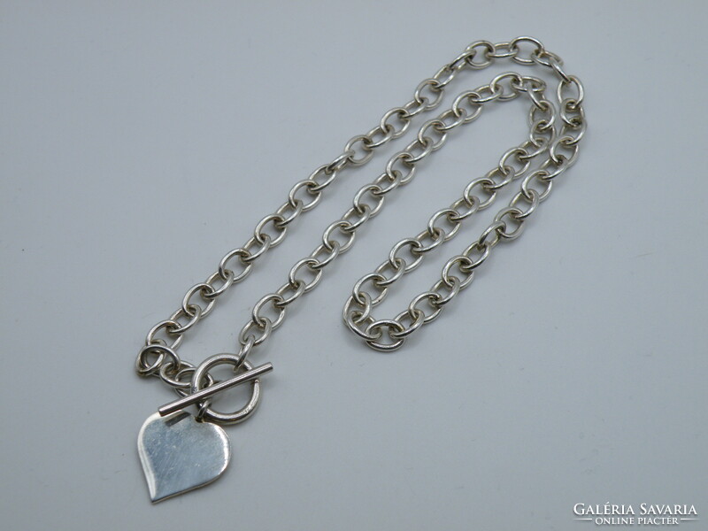 UK0126  Aranyos ezüst nyaklánc szív alakú medál 925