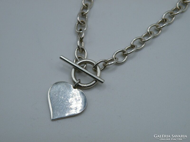 UK0126  Aranyos ezüst nyaklánc szív alakú medál 925