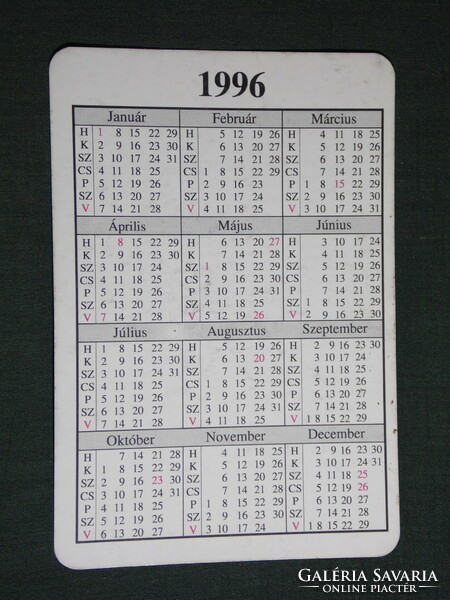 Card calendar, steering wheel taxi, Pécs lancia delta car, 1996, (6)
