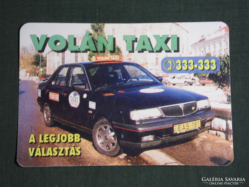 Kártyanaptár,VOLÁN TAXI,Pécs Lancia Delta autó, 1996, (6)