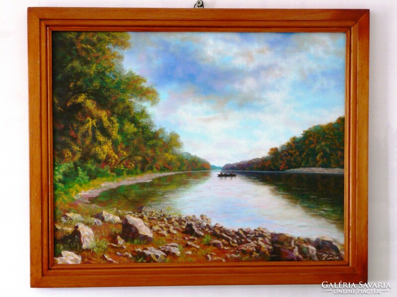 Anglers on the Tisza * level oil painting * hüse j.* Noted.