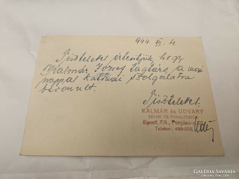 1944-es Fejléces levél Budapest
