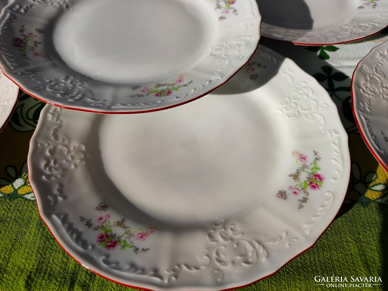 6 beautiful Czech bernadotte porcelain cake plates