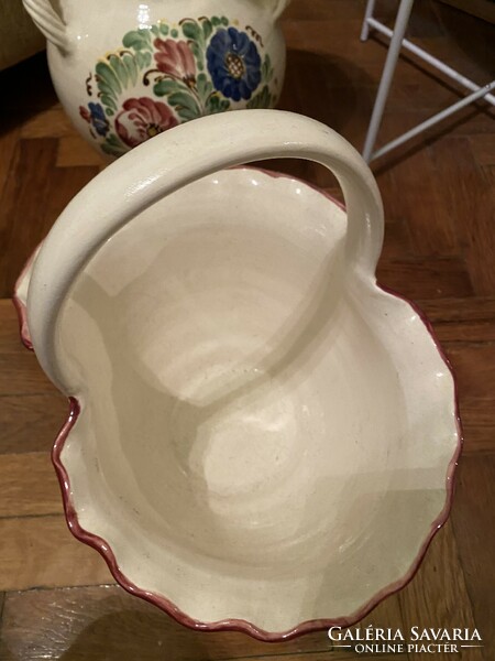 Gardi László ceramic large vase, fruit basket and tray