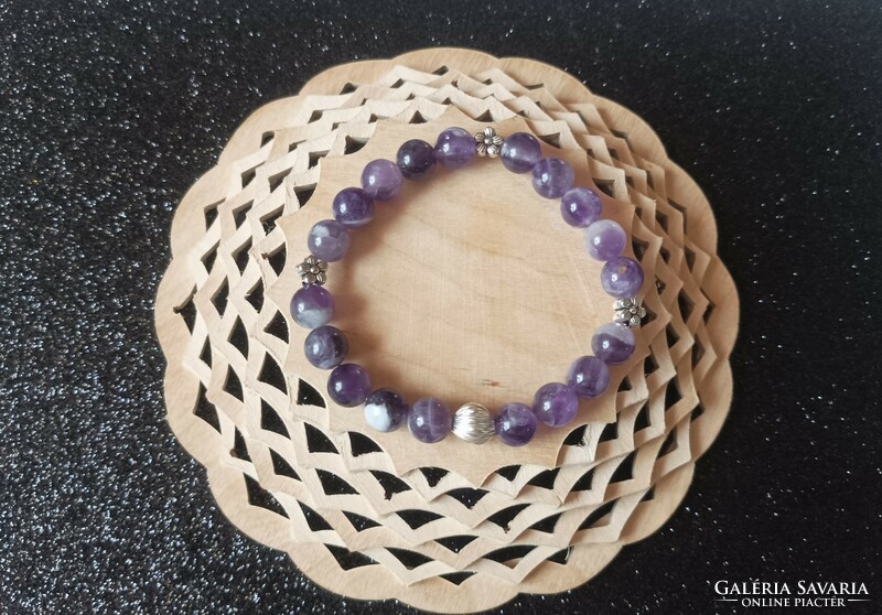 Chevron amethyst mineral bracelet