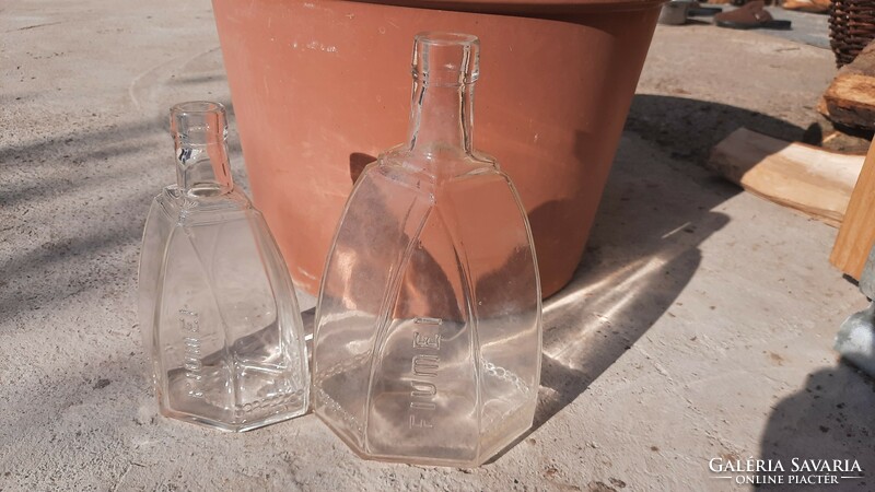 Antique Fiumei labeled bottles - small + large