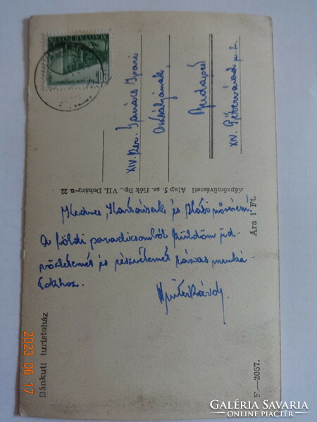 Régi képeslap:  Bánkúti turistaház (50-es évek)