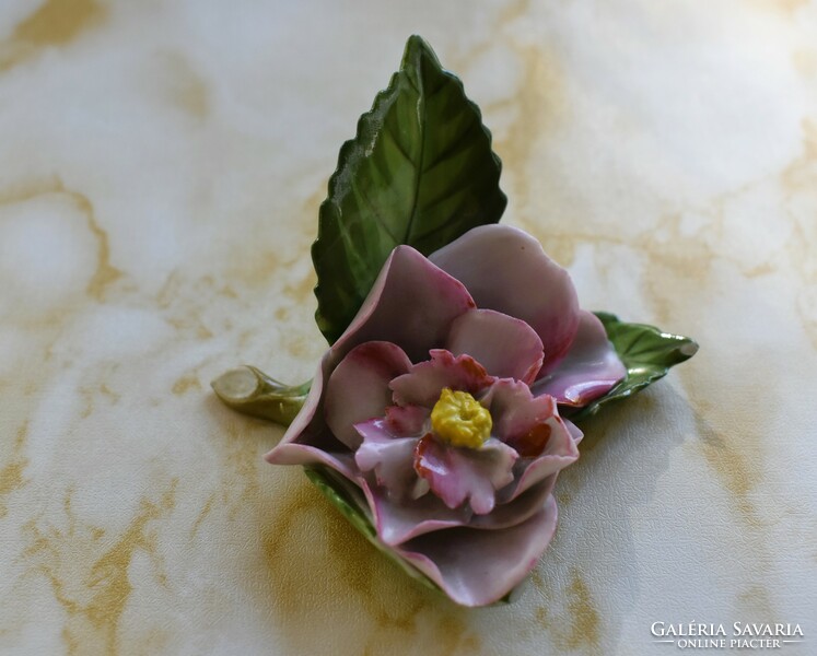 Herendi porcelán rózsaszín virág
