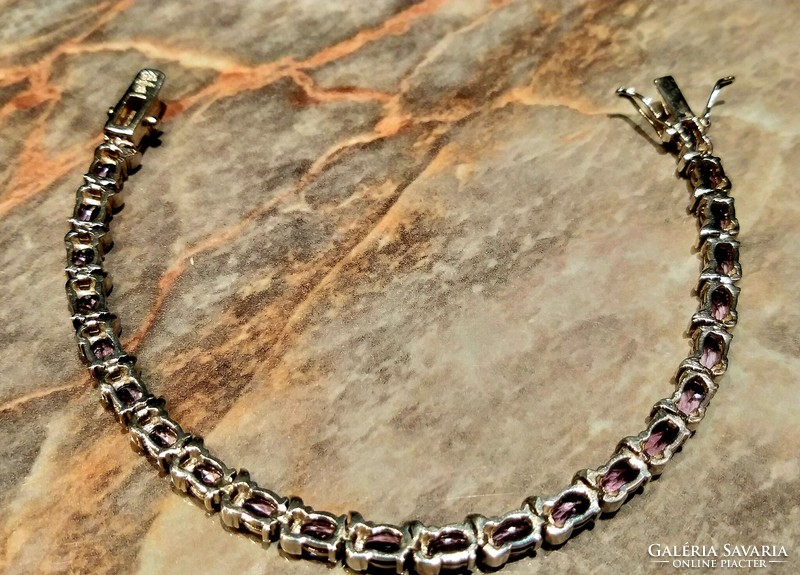 Amethyst marked silver bracelet 19cm