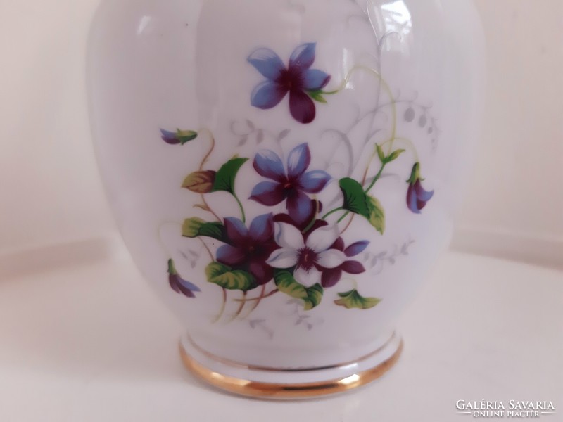 Old Hólloháza violet patterned vase