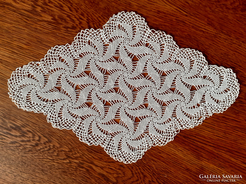 Nice crocheted lace tablecloth .36X24 cm