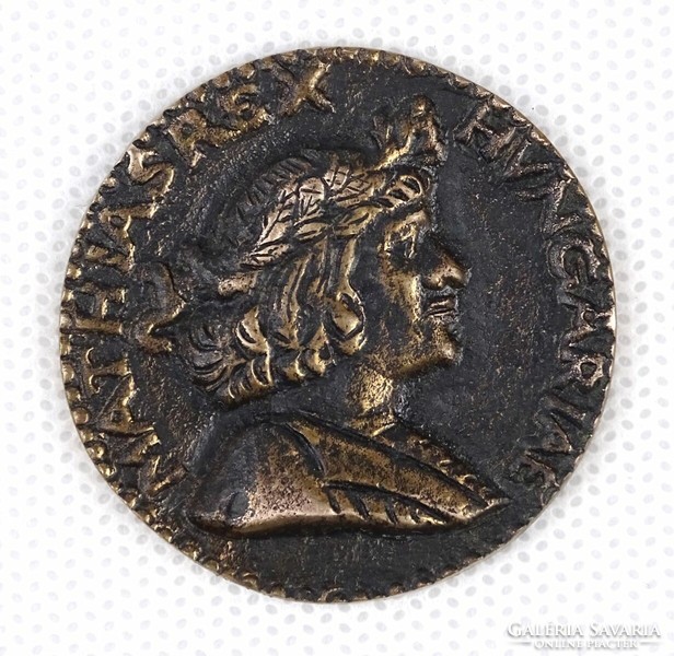 1Q209 Mathias rex marked copy bronze plaque bronze coin 4 cm