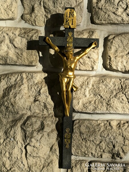 Antique Biedermeier cross corpus, Jesus Christ statue wall home decoration, crucifix