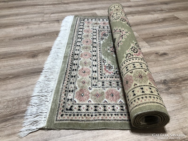 Pakisztáni kézi csomózású selyemkontúros gyapjú PERZSA szőnyeg, 94 x 176 cm