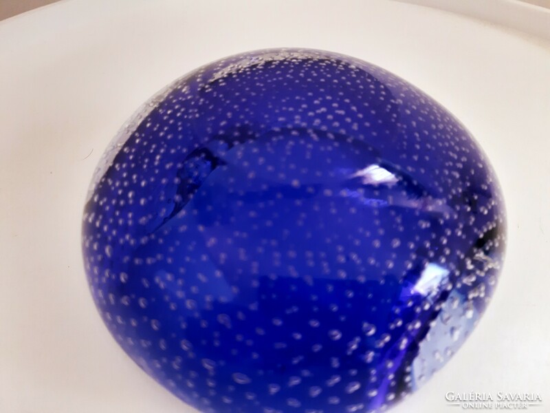 Muránói Buborék Mintás Kék Színű Kínáló,Asztalközép