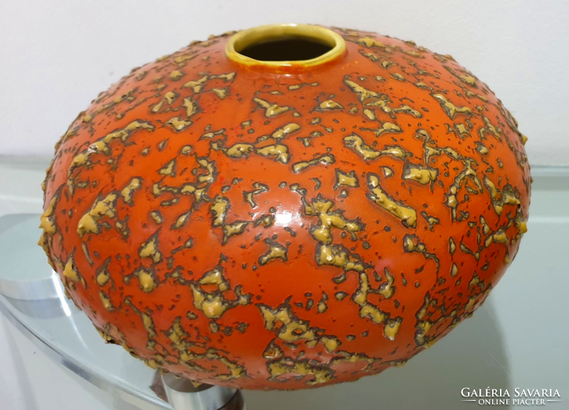 Mid century lake head old ceramic vase