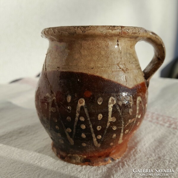 Ancient glazed small earthenware, ethnographic museum piece!