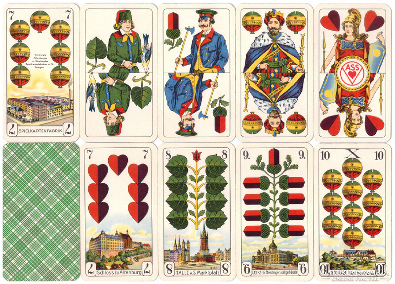 249. German serialized skat card Prussian card image vass Stuttgart-Leinfelden 32 sheets around 1970