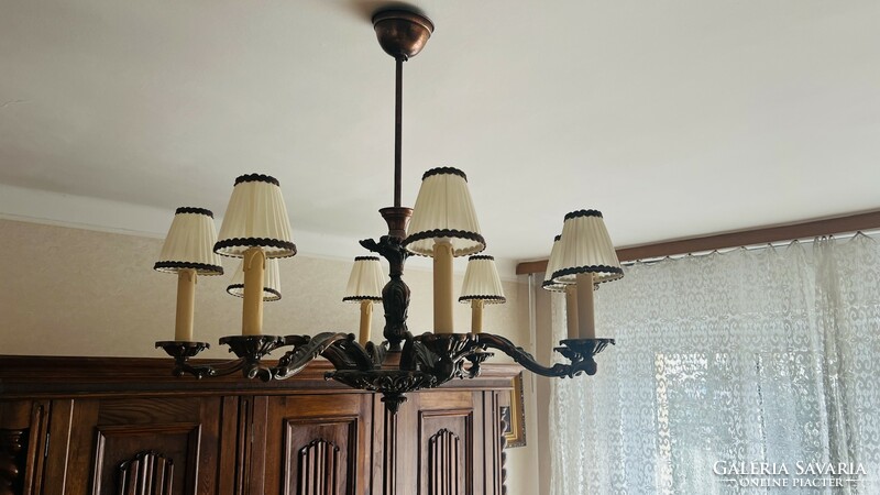 Colonial set of 10 pieces in very nice condition plus chandelier and wall arm