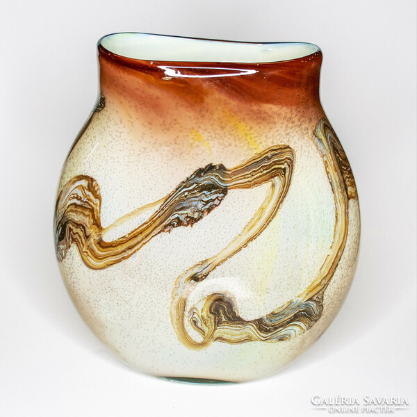 Handmade colored glass vase