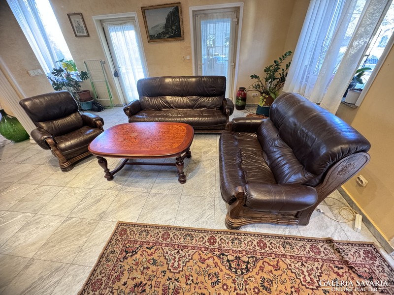 Leather sofa set 3-2-1