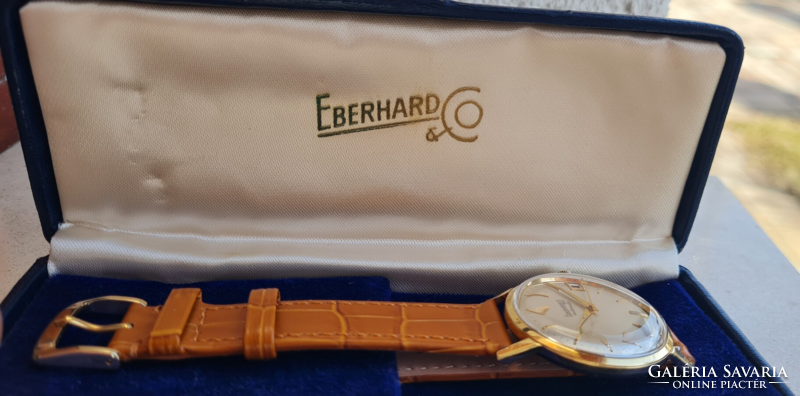 18K gold automatic in an Eberhard box. Beautiful!!!