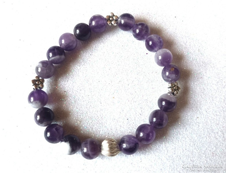 Chevron amethyst mineral bracelet