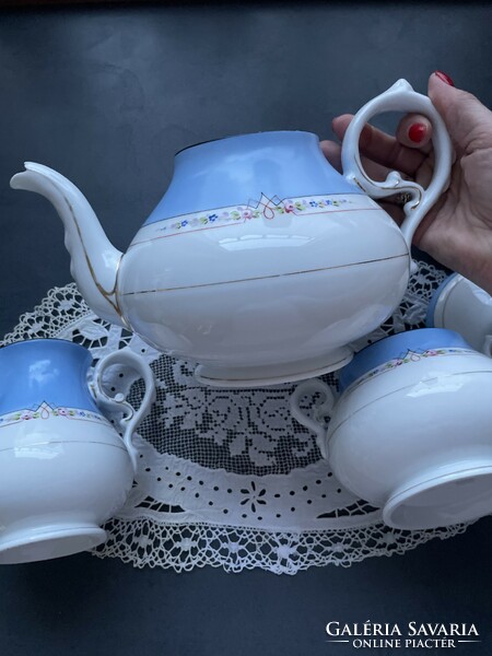 Antique Viennese pink hand-painted, large fine porcelain Bieder teapot