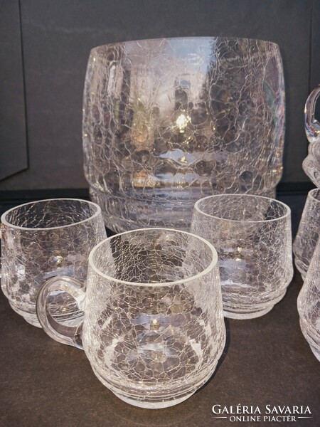 Bell-bongo veiled glass set bowl with 6 glasses